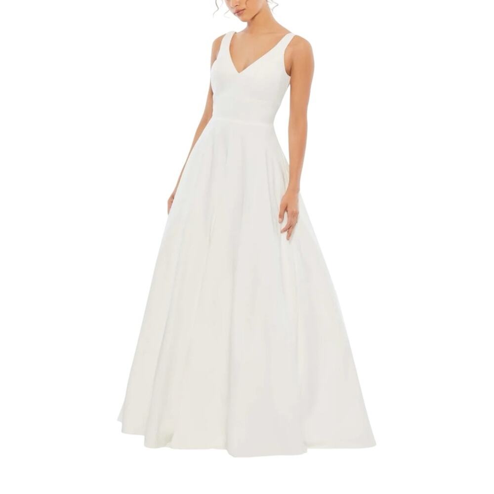 NWT Ienna For Mac Duggal 48924 Classic Sleeveless A-Line White Gown 2